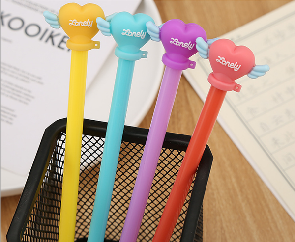 

100pcs/lot 0.5mm gel pen cartoon student fairy wand neutral pen creative stationery love wing writing supplies gp794