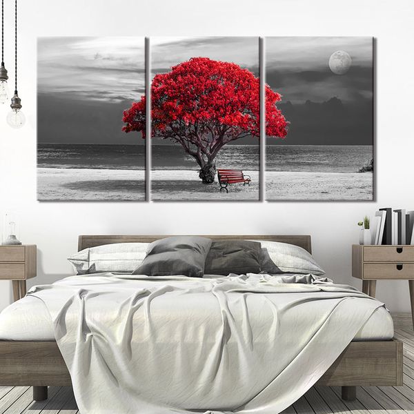 2019 Wall Art Moon Night Red Tree Canvas Painting Print Poster Pictures Bedroom Home Decoration From Jonemark2014 25 62 Dhgate Com