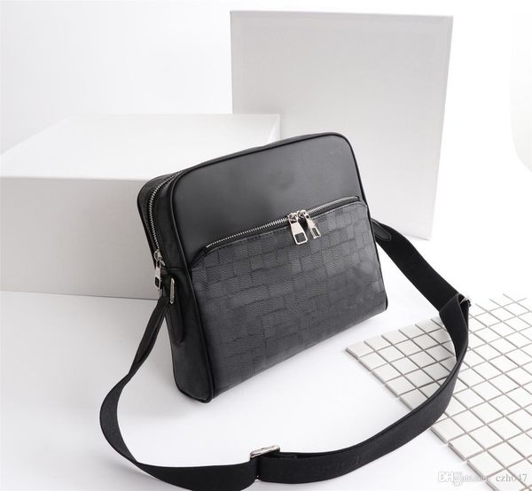 

flower designer shoulder bag for men casual fashion real leather with logo totes messenger bags n41048