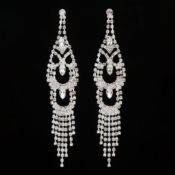 

earrings bride ear nail accessories long full diamond bride ornaments wedding dress gift clothing accessories, Golden