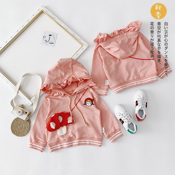 

2019 autumn new girls sweatshirt kids hooded jacket little girls clothing, Blue