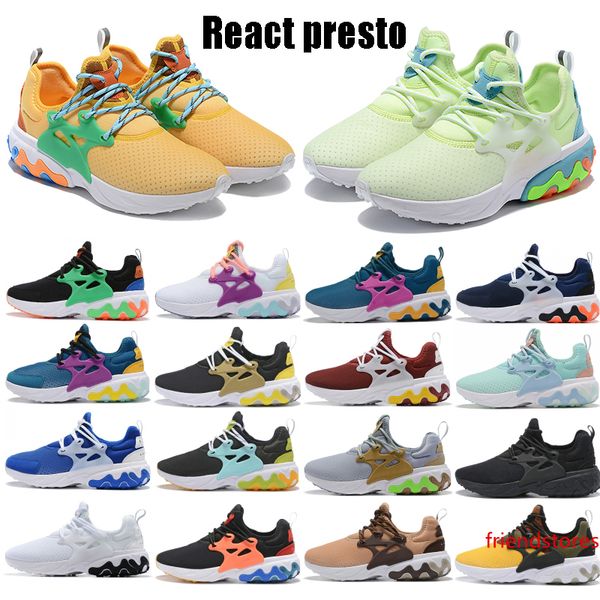 

react presto 1.0 2.0 mens womens shoes barely volt breakfast yellow olive triple black white blue fuchsia designer running sneakers