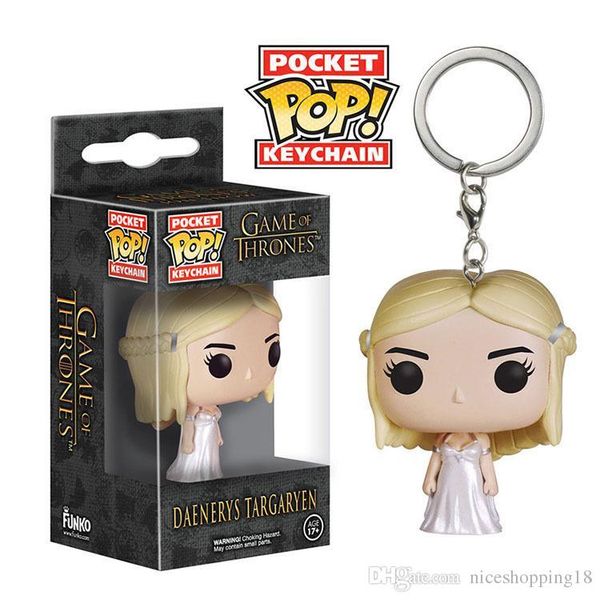 

funko pocket pop keychain - daenerys game of thrones vinyl figure keyring with box toy gift good quality t551