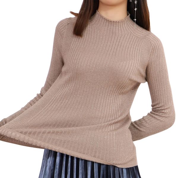 

shiny lurex glitter women sweater spring autumn ribbed knitted jumper high elastic basic female pullover sweater, White;black