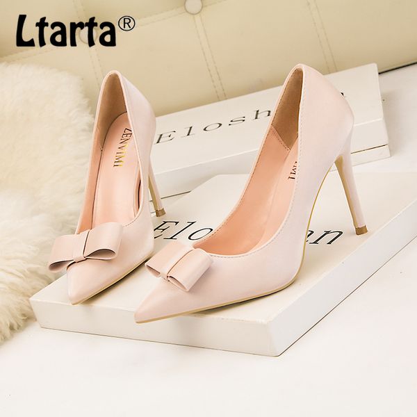 

bow high heel women's shoes 2019 spring new banquet women's shoes fashion slim show fine with high heel suede pointed zwm, Black