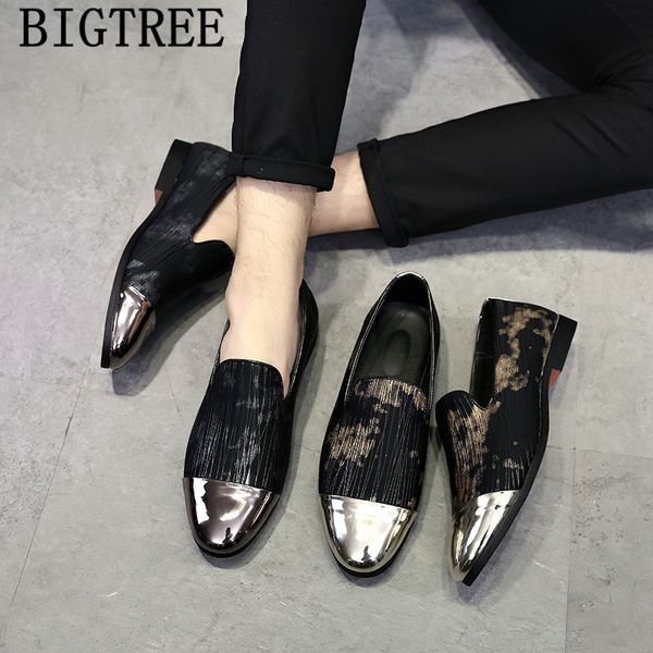 

italian shoes men dress formal shoes men 2019 coiffeur loafers leather luxury dress sapato social masculino ayakkabi, Black