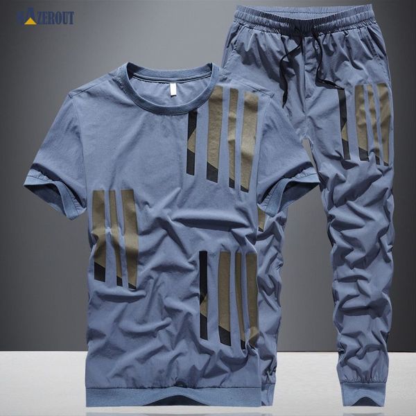 

men summer quick dry t-shirt sport hiking climb camping trekking pant oversize 4xl 105kgs plus size trousers short sleeve suit, Gray;blue