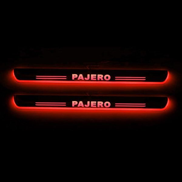 

moving led welcome pedal car scuff plate pedal door sill pathway light for mitsubishi pajero 2020 2020