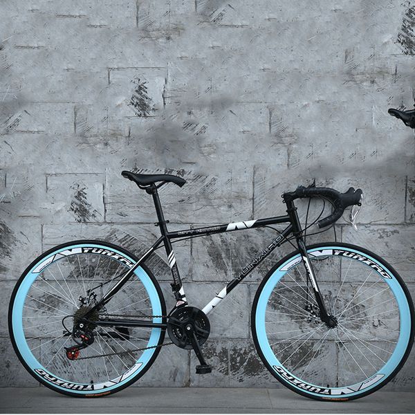 

road bike variable speed curved fixed gear double disc brakes man and womenstudents broken wind bicycle