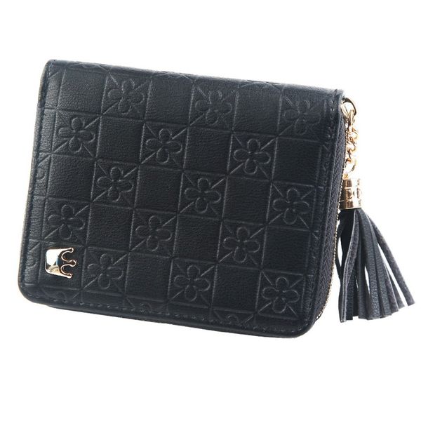 

women's tassel cute fashion purse zip wallet coin card holder phone card clutch wallet women portefeuille femme purse female, Red;black