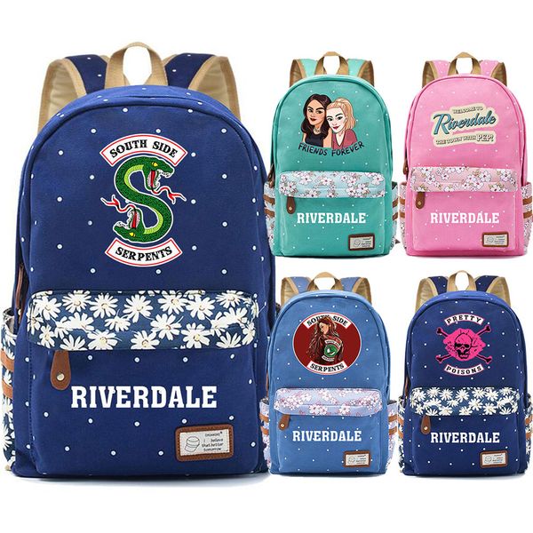 

f0501 new tv vixens riverdale serpents children schoolbag girls school bag women bagpack teenagers canvas lady femme backpack