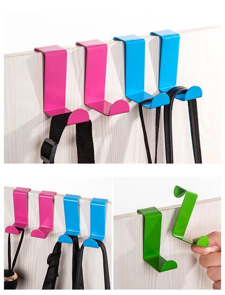 

1 set ( 2 pieces ) stainless steel cabinet door drawer hooks clothes hanger towel holder home organizer kitchen accessories