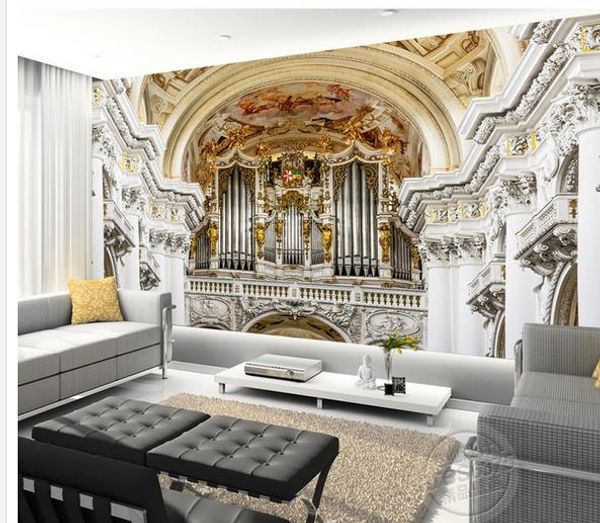 

3d european palace sculpture church mural tv background wall wallpaper for walls 3 d for living room