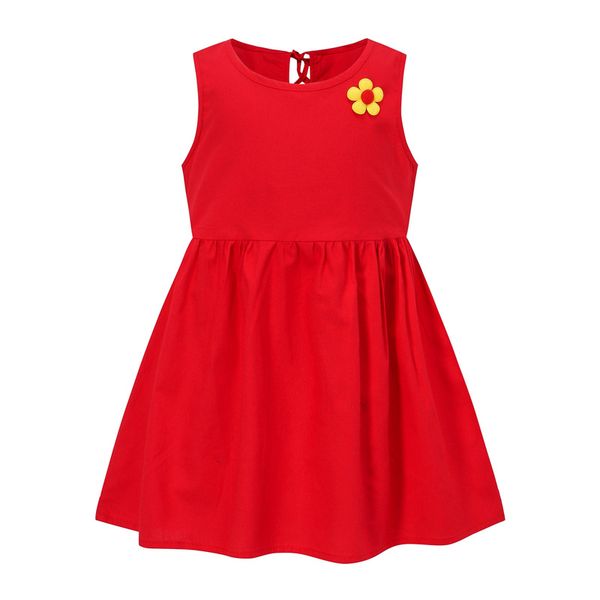 

flower cotton girl korean fashion children's little girls clothing princess vestidos christmas clothes girls plaid dress, Red;yellow