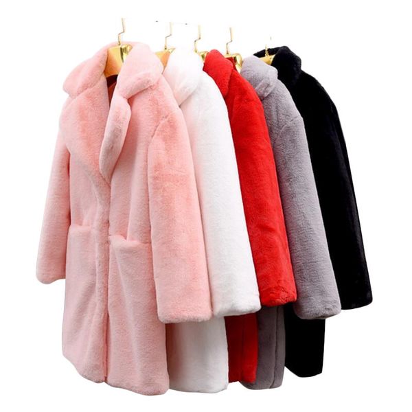 

fake fur thick warm women winter fur coat new collection fashion trend winter female with underneath windbreak faux mink coat, Black