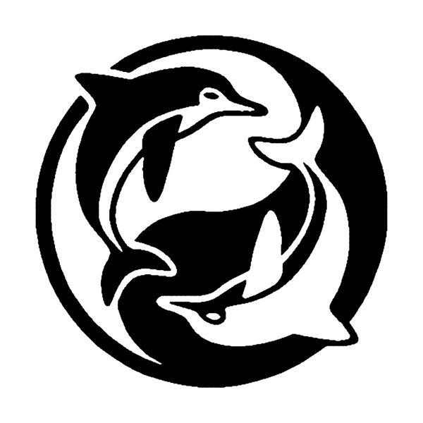 

16*16cm dolphin yin yang vinyl decal sticker car truck window cute and interesting fashion sticker decals car decor