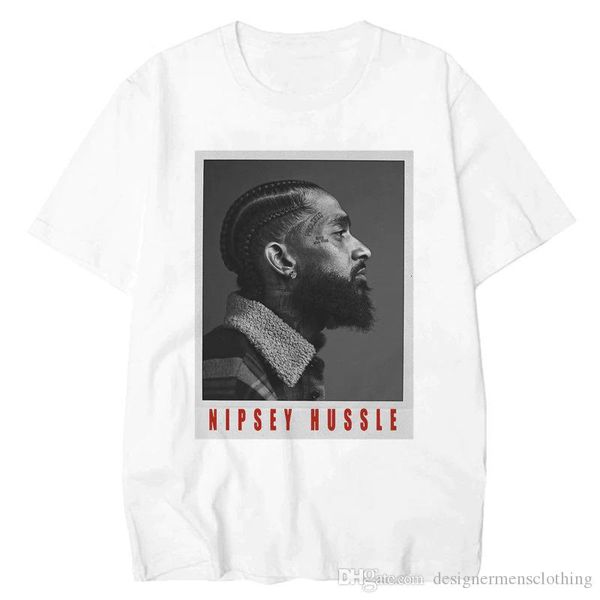 

mens tee nipsey hussle mens designer shirts crew neck short sleeve cartoon character printed casual clothing homme tees, White;black