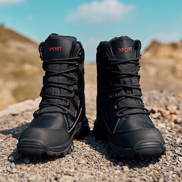 

2019 men's boots combat men's ankle boots tactical large size 48 shoes safety motorcycle, Black