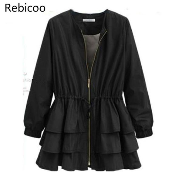 

new arrival women's sweatshirts europe and american style loose ruffles women fashion long sleeve o-collar, Black;brown