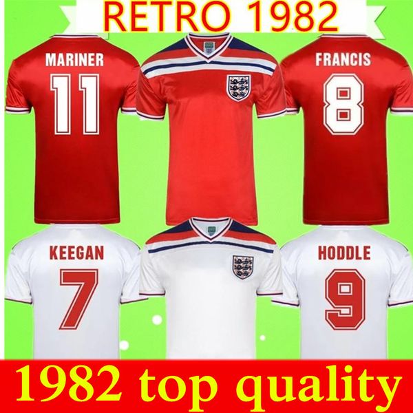 

england 1982 retro soccer jerseys keegan neal home away red white vintage hoddle francis camiseta de futbol mcdermott mariner football shirt, Black;yellow