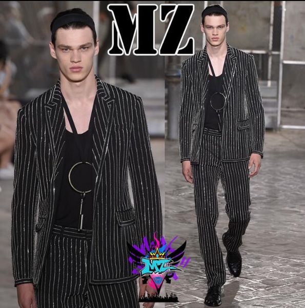 

men's suit flash diamond sequins suits trends men's hosts small suits bars nightclubs male singers dj costumes dresses, White;black