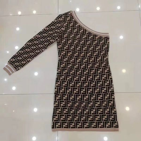 

women fendi fendi мода сексуальные женские 100%хлопок осень desinger платье осень выше колена линия стиль вязать тонкий платье bodycon, Black;gray