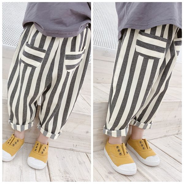 

1-5 y toddler girls loose pants spring autumn cotton baby boys striped harem pants casual trousers children clothes dropshipping, Blue