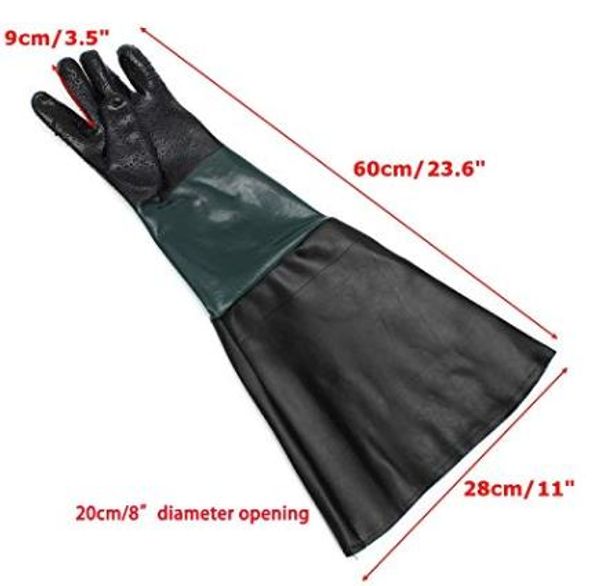 Sandblaster Gloves Black Rubber Gloves For Sand Blasting Cabinet