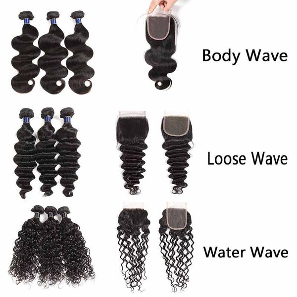 

бразильский уток человеческих волос с кружевным плетением, Black