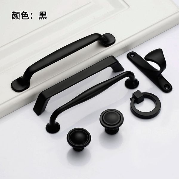 2019 Aluminum Black Paint Cabinet Doors Handles Pulls For Cabinets