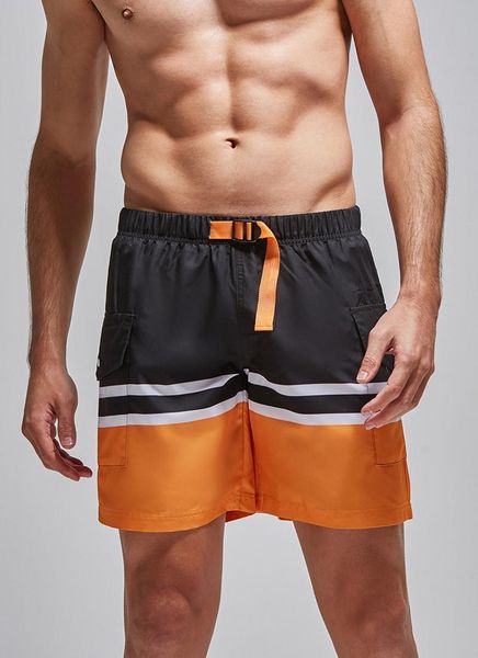 

mens designer summer pants contrast color running clothing sports loose striped print drawstring pocket gym shorts clothes, Black