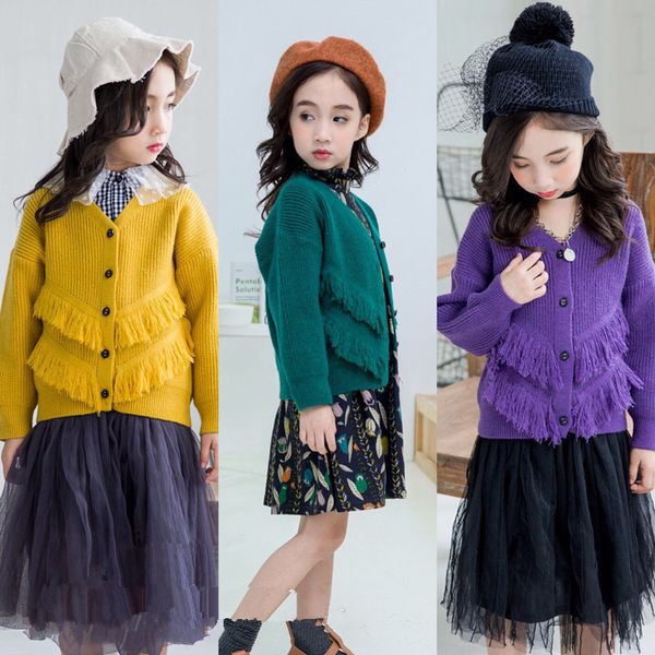

autumn new kids'sweaters girls' fashion knitted cardigan, Blue