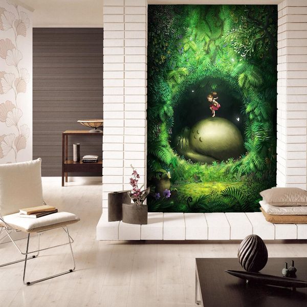 

self-adhesive] 3d my neighbor totoro 30333896 japan anime wall paper mural wall print decal murals