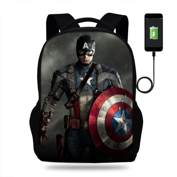 

16-inch superhero print bag the multifunctional bag for students boys girls school backpack for kids
