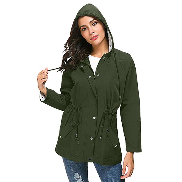 

sagace plus size outdoor waterproof lightweight rain jacket hooded raincoat women coat i401008, Blue;black