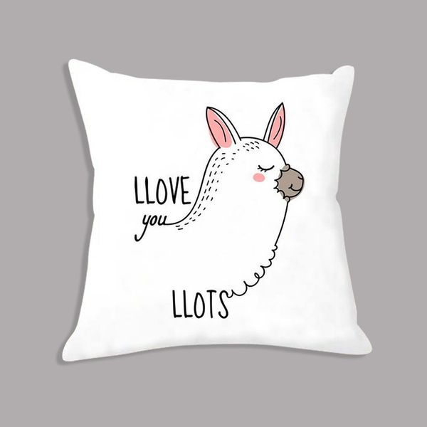 

new cushion cover square throw pillow case cartoon llama arrow be brave dream big quote print plush cushion case for sofa