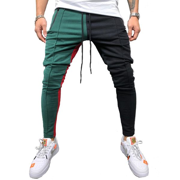 

outwear pants sweatpants man long block patchwork jogger men striped trousers lbl hip hop sportswear men's clothing brand color fjkal, Black