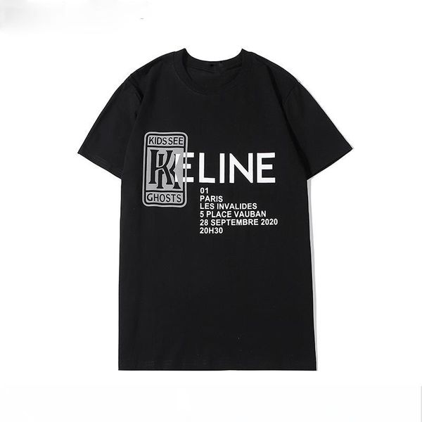 

высокое качество мода новый цвет коробка логотип экипажа шеи t-рубашка летом новый мужской женщин футболка хип-хоп свободного покроя t-рубаш, White