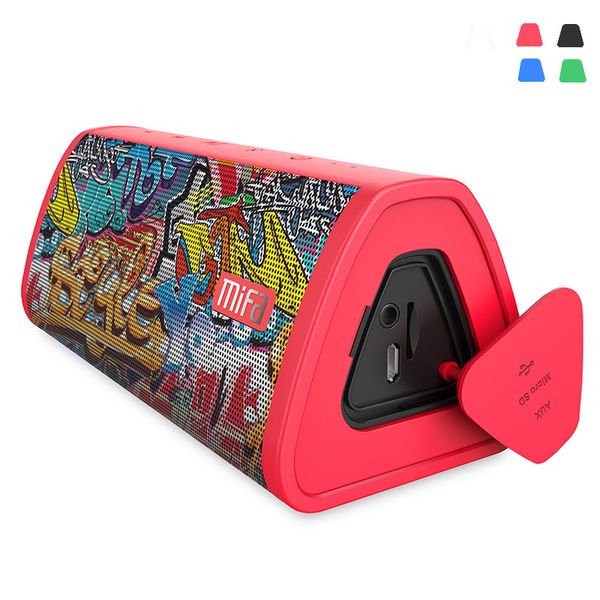 

portable mifa red-graffiti bluetooth 10w speaker wireless loudspeaker stereo rock sound system 10w waterproof outdoor microphone speaker
