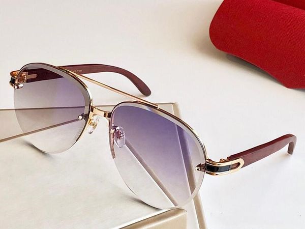 

8200986 sunglasses for men oval oval frame popular uv400 wood legs men designer sunglasses oversized vintage retro style come with case, White;black