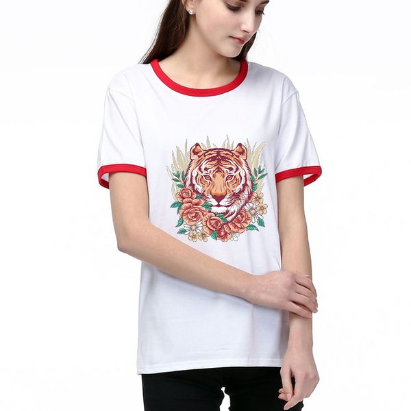 

women's t-shirt 2020 new arrival summer casual trend fashion print gentlewoman's t-shirt women's short sleeve 2-color selecte, White