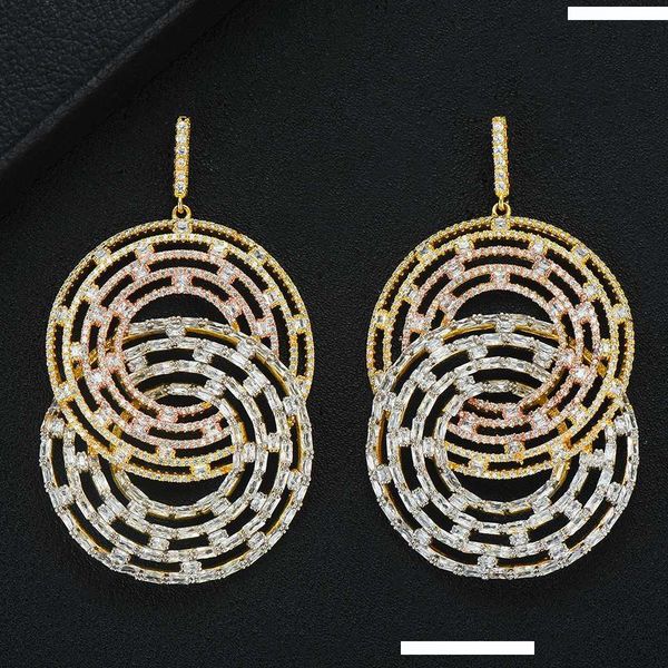 

godki jimbora shiny charm round circles big pendant earrings dubai nigerian african women bridal wedding attractive jewelry, Silver