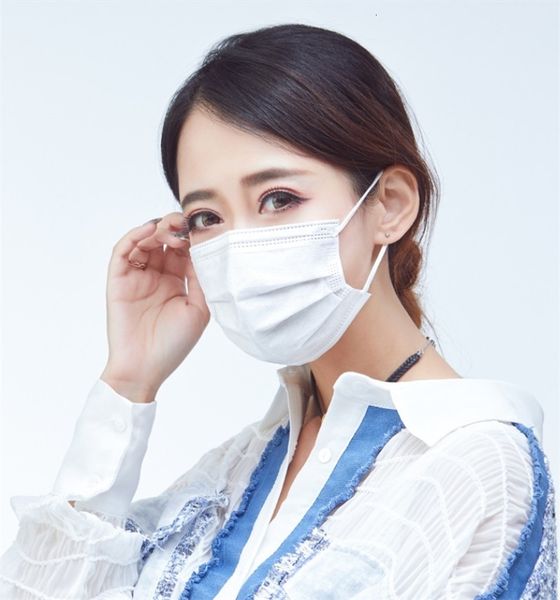 

facial mask 3 layer ear loop dustproof 3 black face mask fly non woven filter dust mask stereo black/white/pink protective