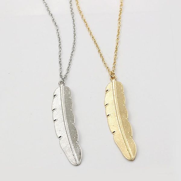 

ожерелье из перьев с длинной цепью, Silver