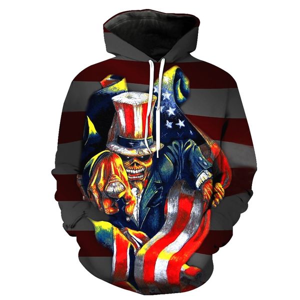 

mr. skeleton of european and american foreign trade printing blouse hoodies, Black