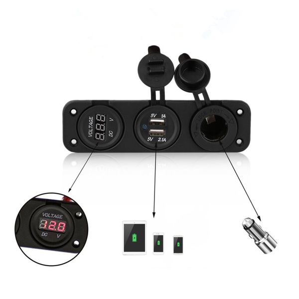 

new waterproof dual usb power socket panel mount 12 volt outlet motorbike charger motorcycle