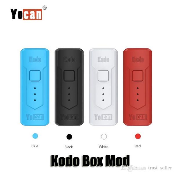 

100% original yocan kodo box mod 400mah variable voltage preheat vv battery for 510 vape thick oil tank th105 cartridges authentic