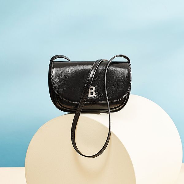 

bag 2020 spring new style women's crossbody bag retro saddle plain strap lettered handbag
