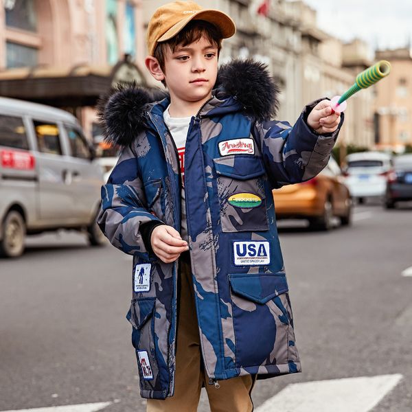 

2020 new children's down jacket girls suit boys, Blue;gray