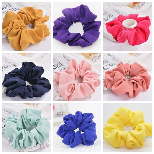 Scrunchies Fascia per capelli Solid Girls Fasce per capelli in chiffon Elastico per capelli Porta coda di cavallo elastico Accessori per capelli alla moda 20 Design Opzionale DW3107